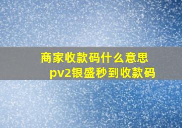 商家收款码什么意思 pv2银盛秒到收款码